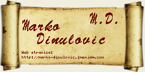 Marko Dinulović vizit kartica